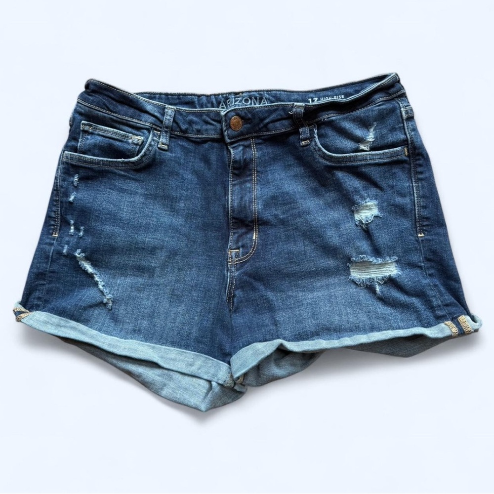 Arizona Jean Company Blue Distressed Jean Shorts